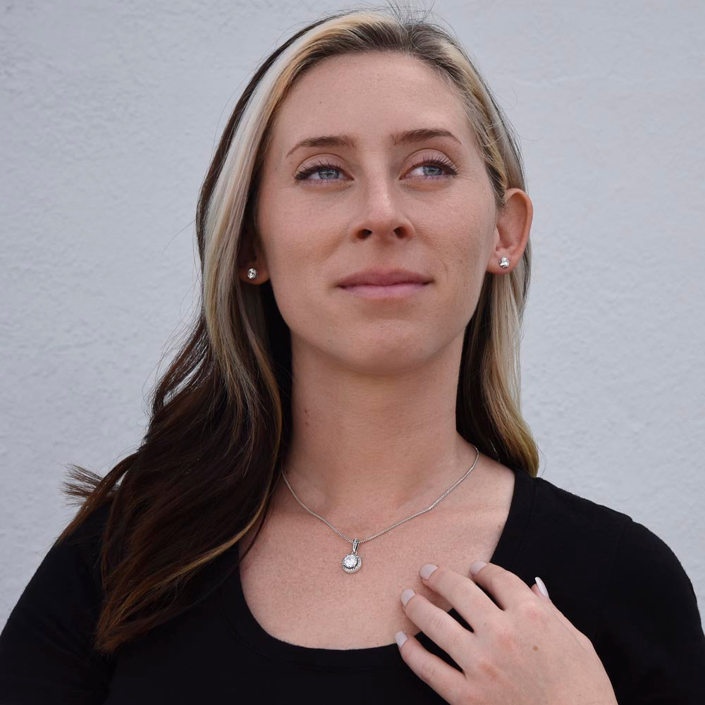 Eternal Hope Necklace + Clear CZ Earrings