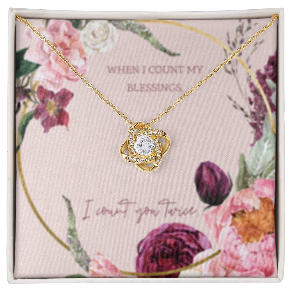 Love Knot Necklace + Flower Bouquet Bundle