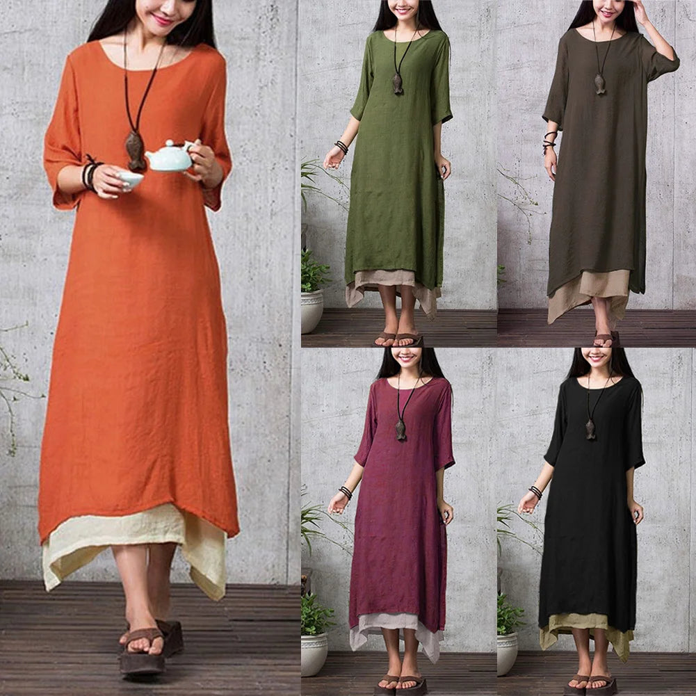 2019 Summer Dress Women Vintage Boho Dress Plus Size 3XL 4XL 5XL Retro Maxi Dress Irregular Bohemian Long Dresses robe female