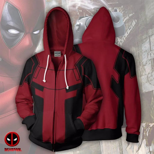 2019 new Hoodies Sweatshirts Coat Hoodies Costume Legion Clothing Deadpool Zip Up Hoodie 3D printed Zipper Hoodies tops