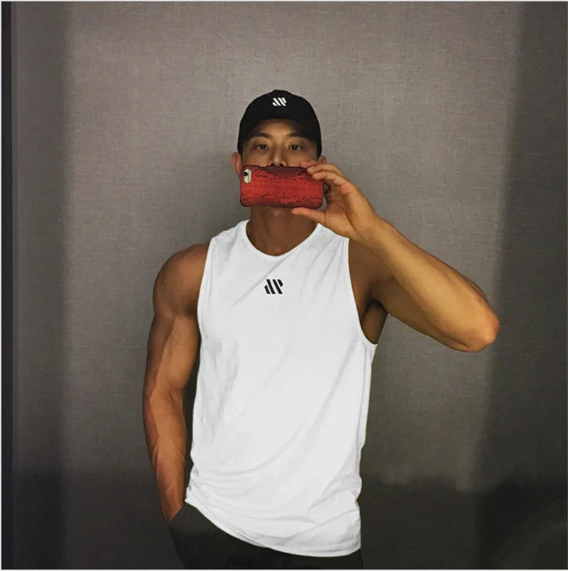 2022 Mens Gym Tank top Men Fitness Sleeveless Shirt Male Mesh Breathable Fitness  Sports Vest Undershirt Gyms Running Vest Men