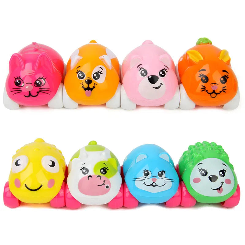 8PCS Push Sliding Car Magnetic Connection Toys Cute Cartoon Animal Early Educational Kids Classic Baby Toys Infant Crawling