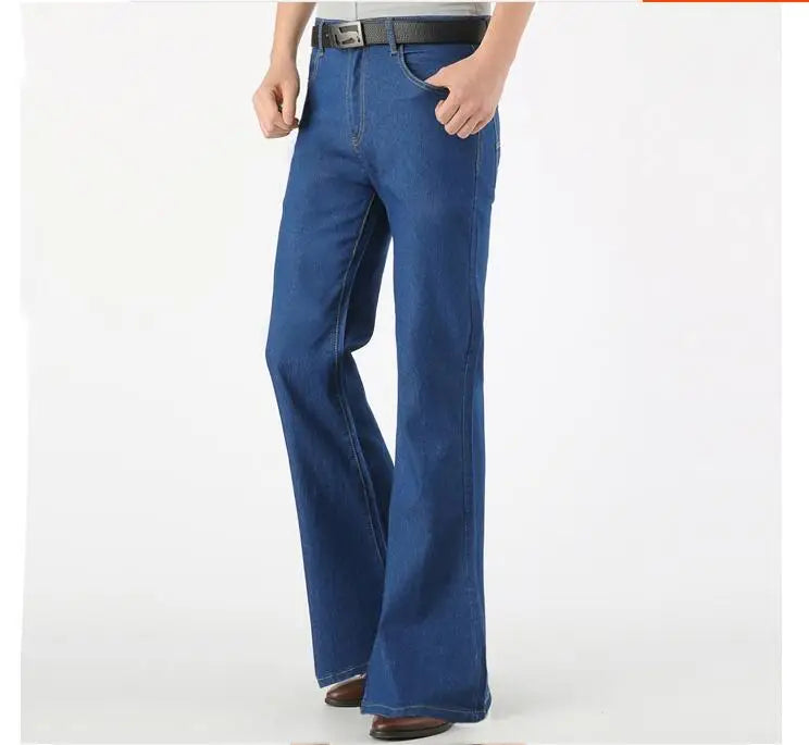 Mens flared jeans Thin Summer Retro Nostalgic bootcut Vintage Denim