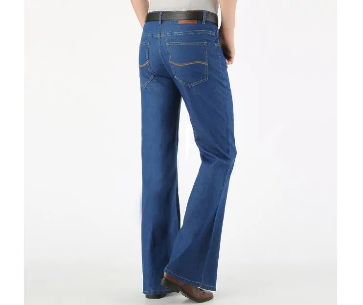 Mens flared jeans Thin Summer Retro Nostalgic bootcut Vintage Denim