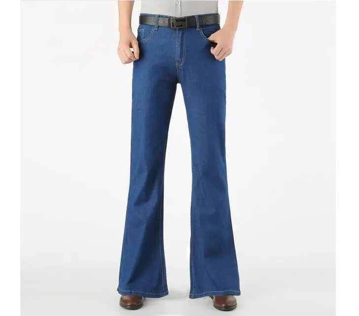 Mens flared jeans Thin Summer Retro Nostalgic bootcut Vintage Denim