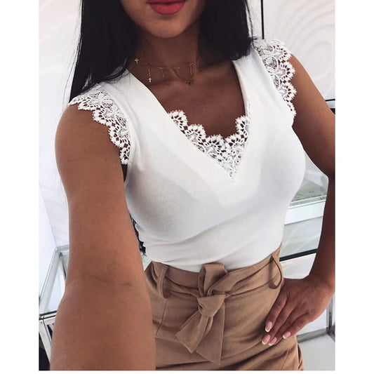 New Fashion Women Sleeveless  Shirt Casual Lace Blouse Loose Tops Shirt Womens Ladies backless Lace Up Blouse Summer Top SJ2257V