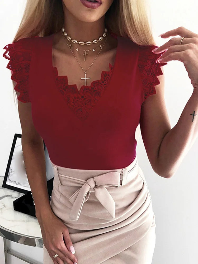New Fashion Women Sleeveless  Shirt Casual Lace Blouse Loose Tops Shirt Womens Ladies backless Lace Up Blouse Summer Top SJ2257V