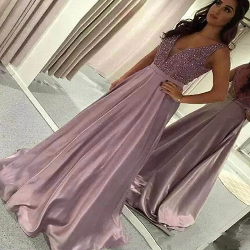Women Sequin Dress Pink Prom Party Ball Gown Sexy Evening V Neck Long Dress Elegant Fashion bodycon dresses women party night