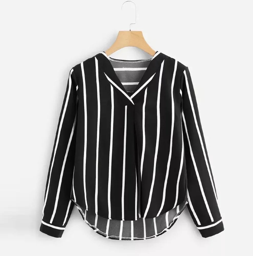 Womens Tops And Blouses Autumn Vintage Long Sleeve Shirt 2019 Women Clothes Striped Korean Ladies Tops Fashion Clothing