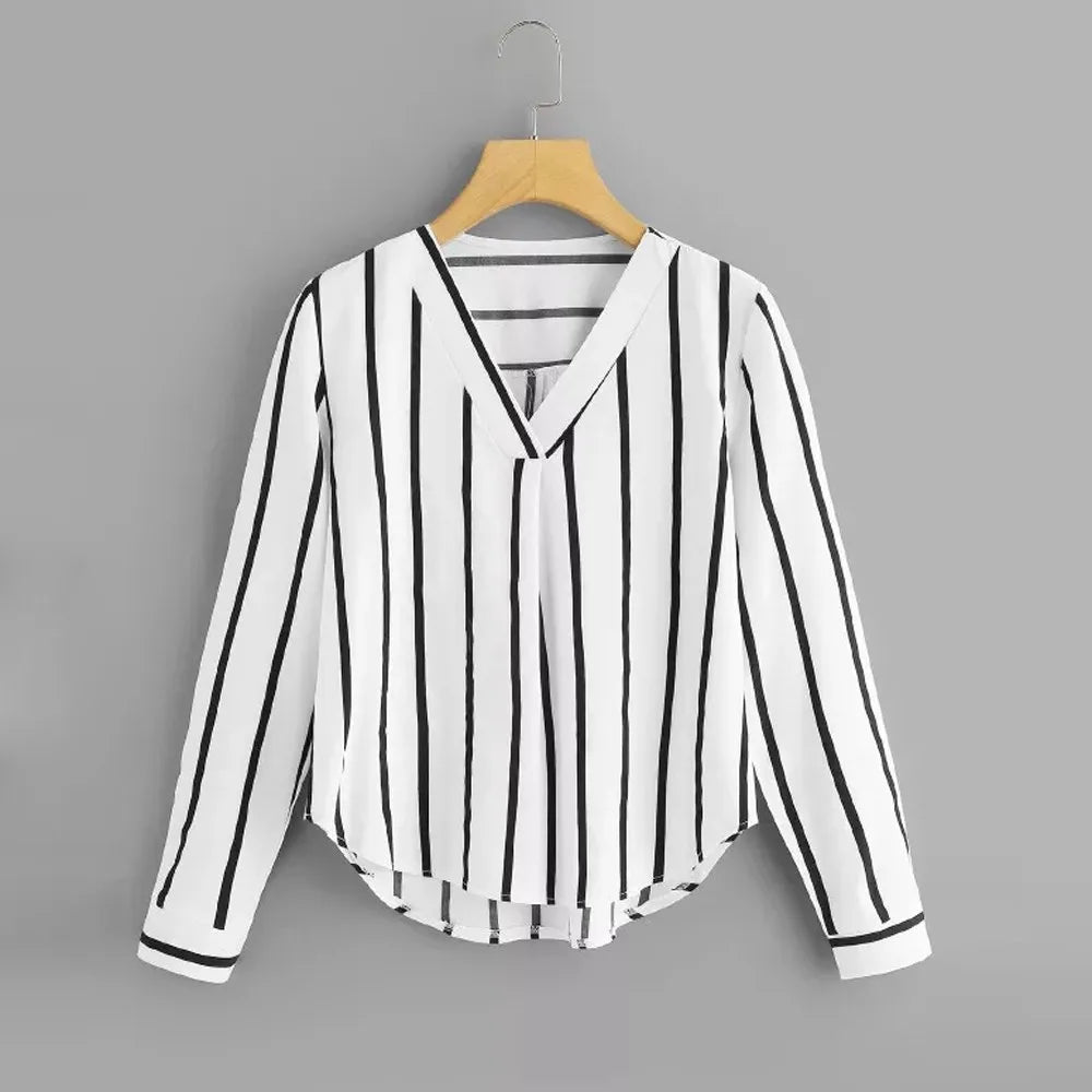 Womens Tops And Blouses Autumn Vintage Long Sleeve Shirt 2019 Women Clothes Striped Korean Ladies Tops Fashion Clothing