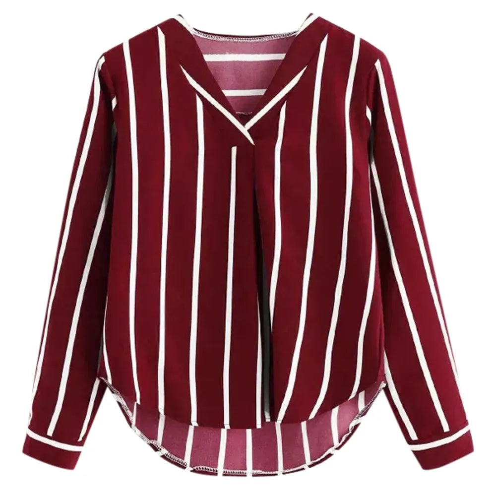Womens Tops And Blouses Autumn Vintage Long Sleeve Shirt 2019 Women Clothes Striped Korean Ladies Tops Fashion Clothing