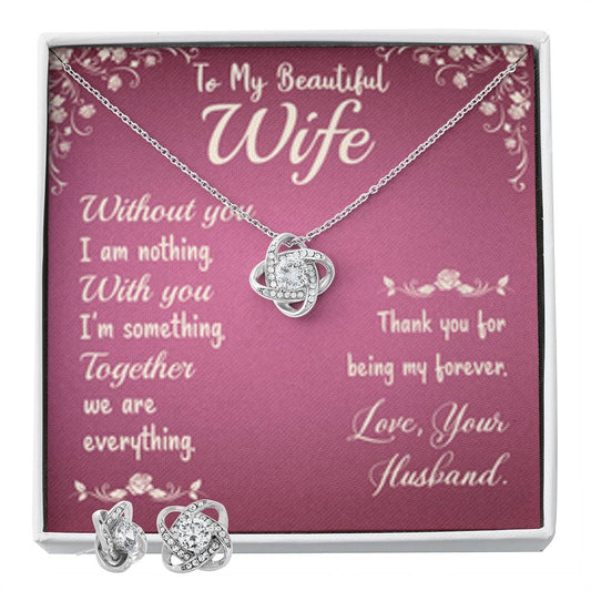 Love Knot Earring & Necklace Set