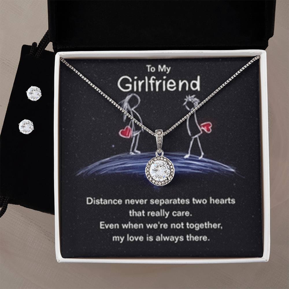 Eternal Hope Necklace + Clear CZ Earrings