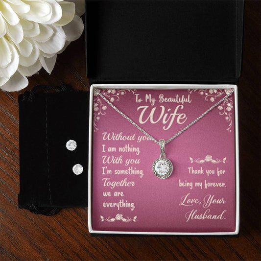 Eternal Hope Necklace + Clear CZ Earrings