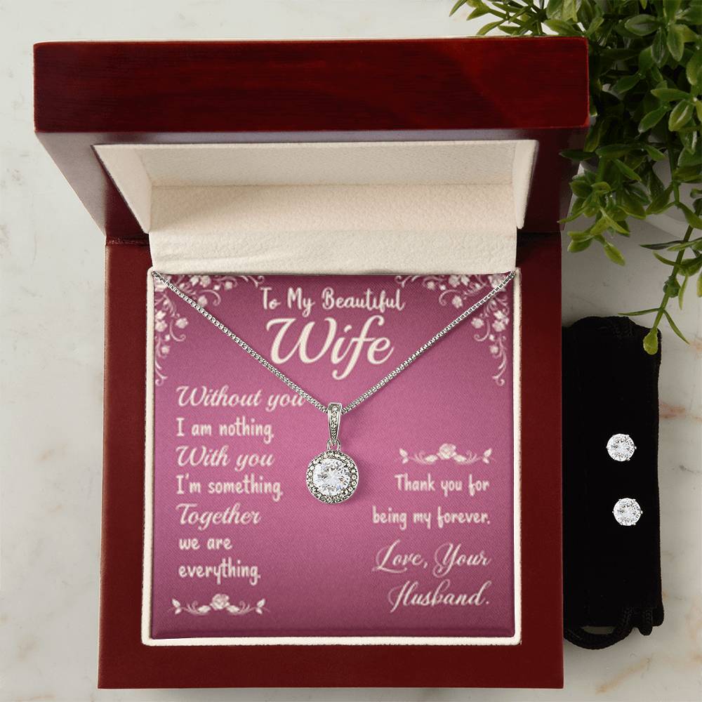 Eternal Hope Necklace + Clear CZ Earrings
