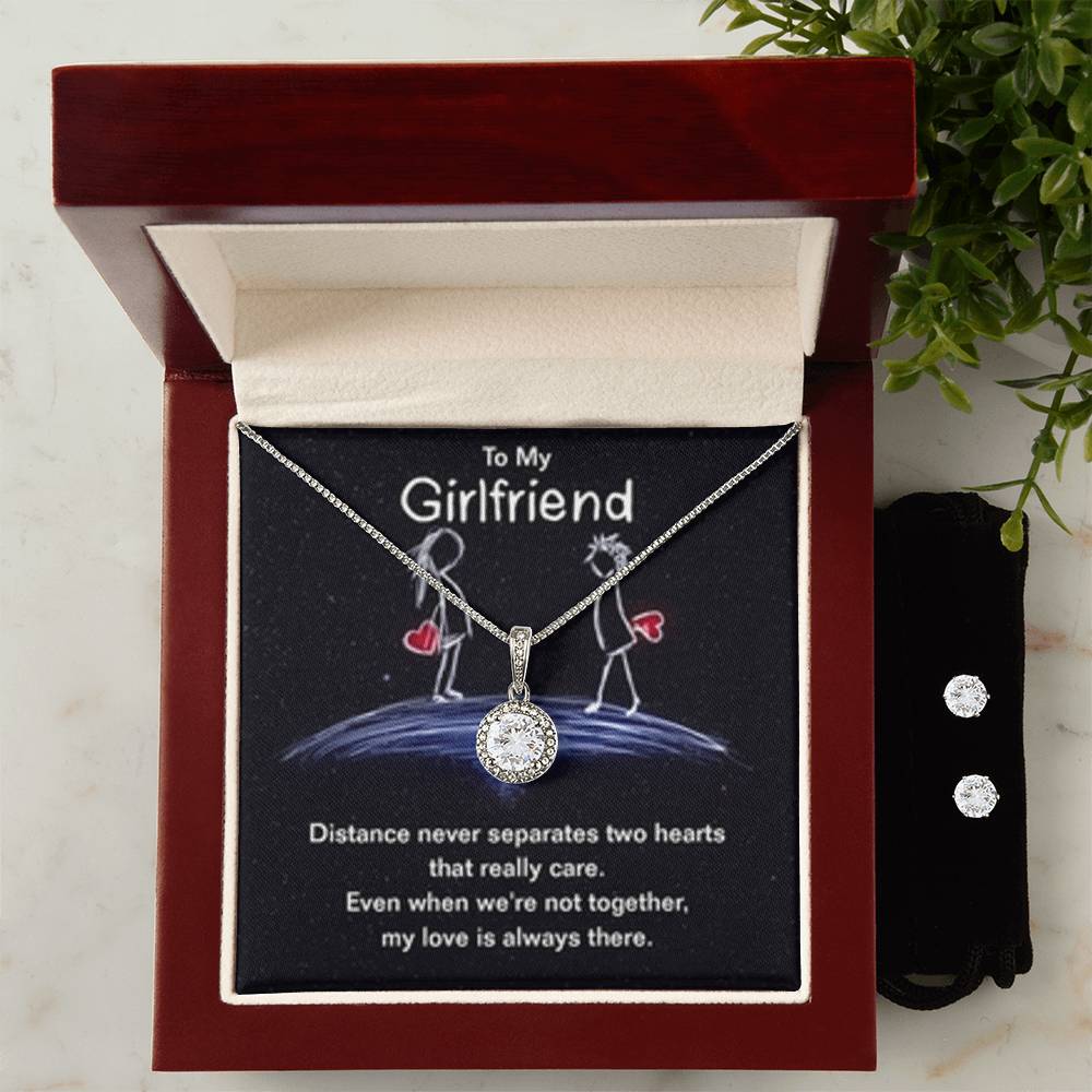 Eternal Hope Necklace + Clear CZ Earrings