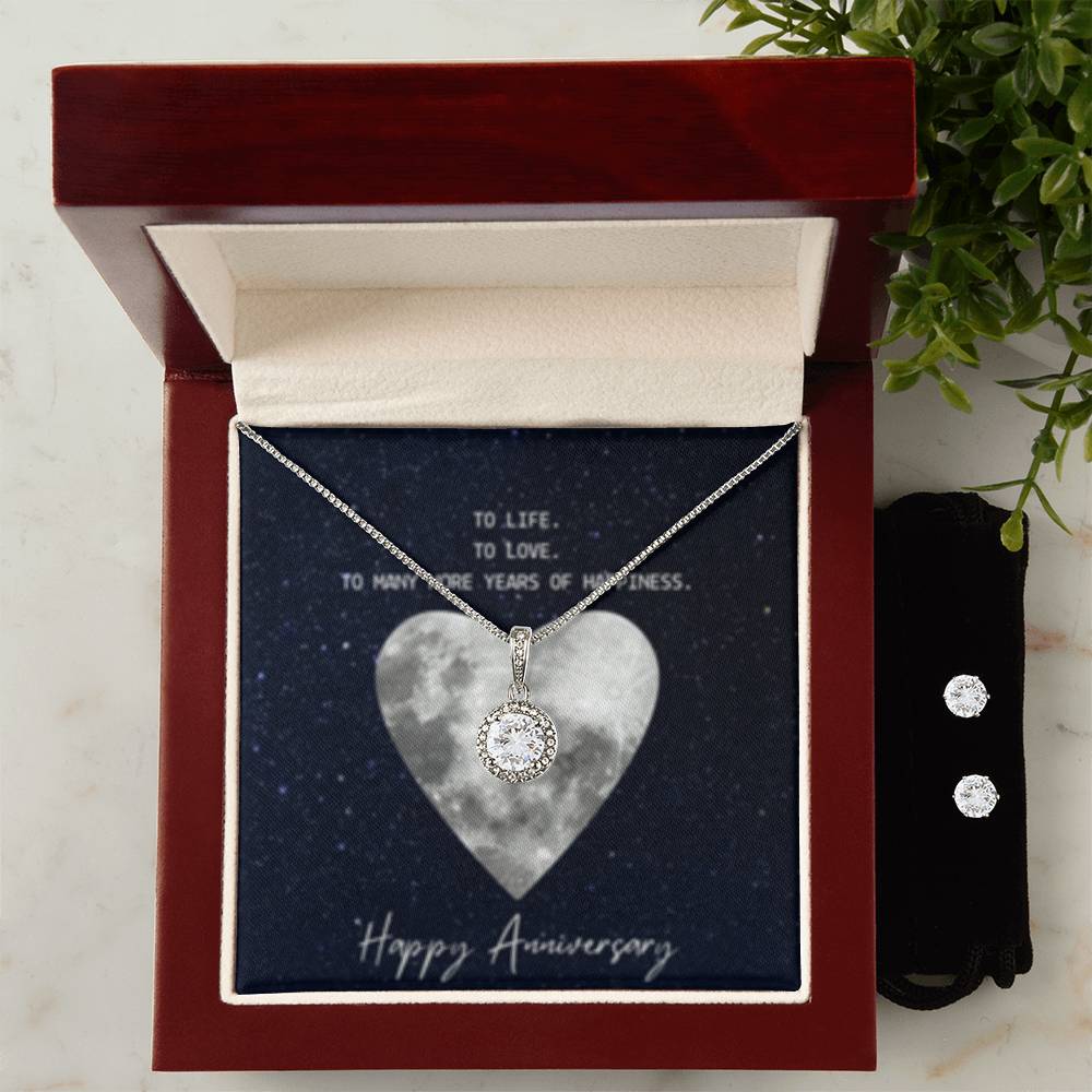 Eternal Hope Necklace + Clear CZ Earrings