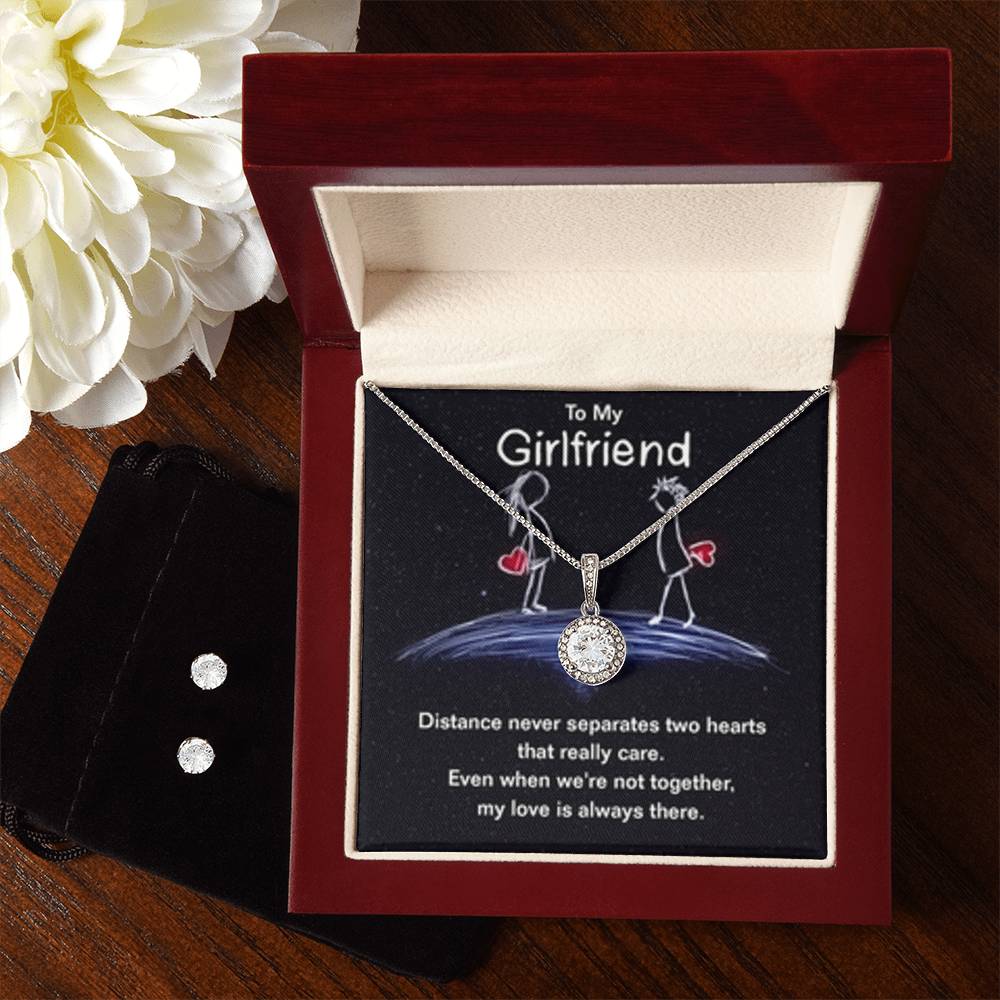 Eternal Hope Necklace + Clear CZ Earrings