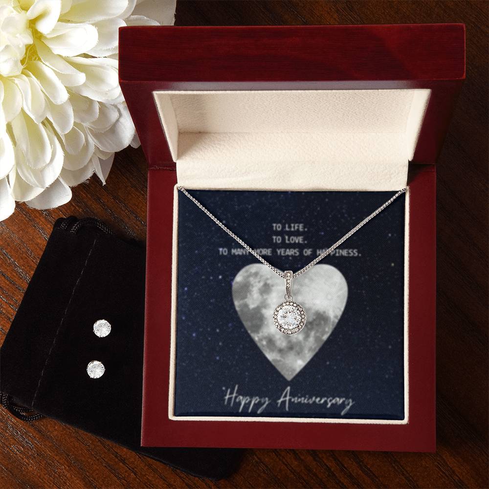 Eternal Hope Necklace + Clear CZ Earrings