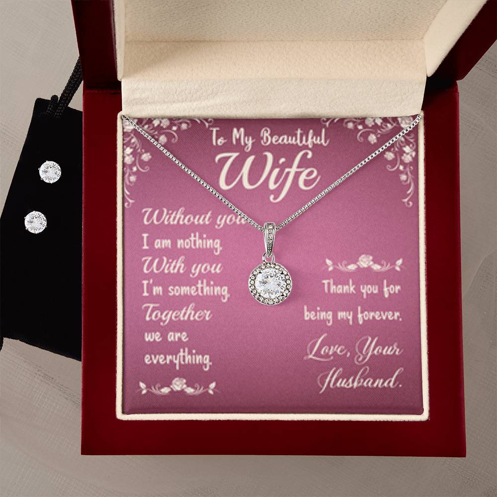 Eternal Hope Necklace + Clear CZ Earrings