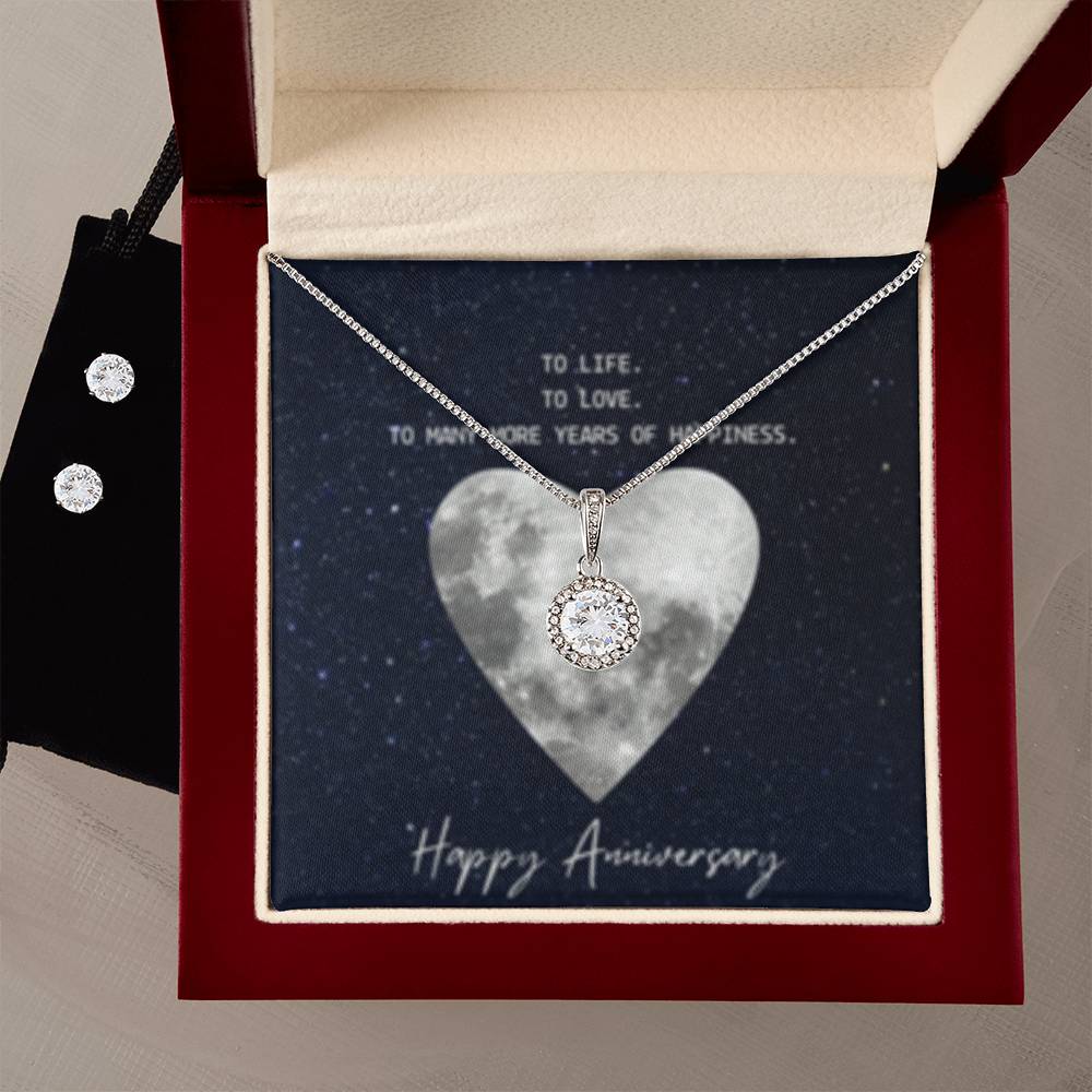 Eternal Hope Necklace + Clear CZ Earrings