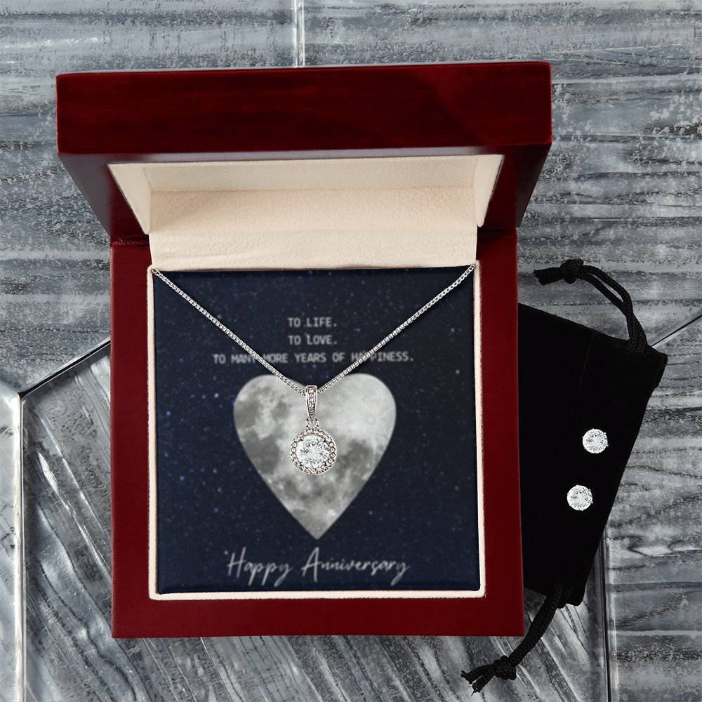 Eternal Hope Necklace + Clear CZ Earrings