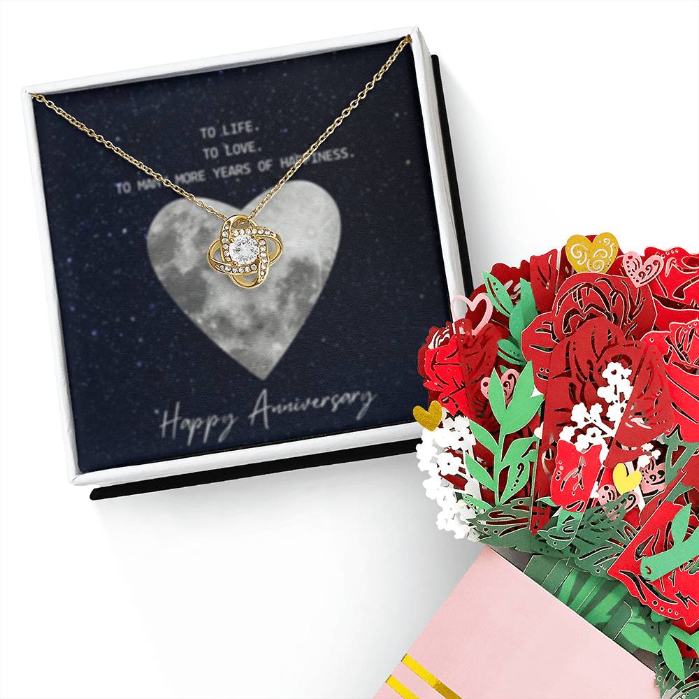 Love Knot Necklace + Flower Bouquet Bundle
