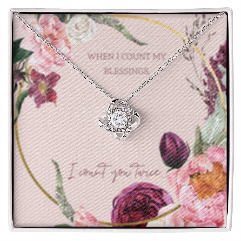 Love Knot Necklace + Flower Bouquet Bundle
