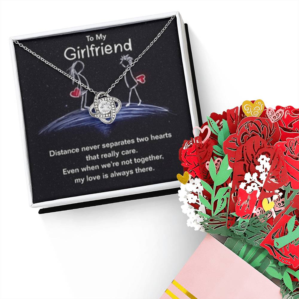 Love Knot Necklace + Flower Bouquet Bundle