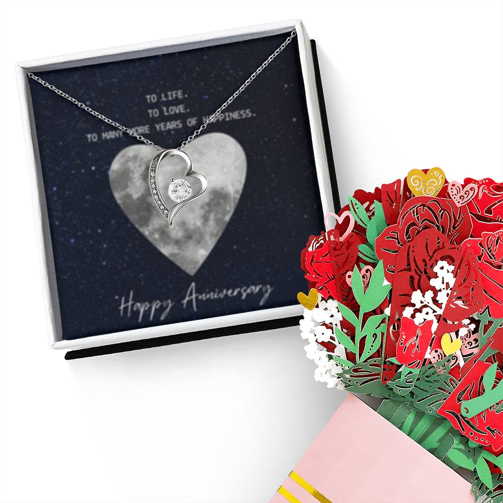 Forever Love Necklace + Sweet Devotion Flower Bouquet Bundle