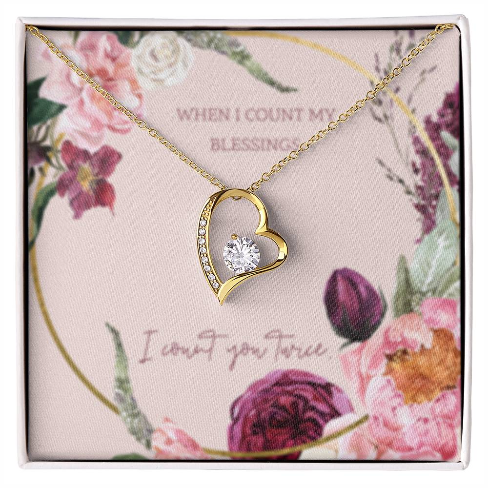 Forever Love Necklace + Sweet Devotion Flower Bouquet Bundle