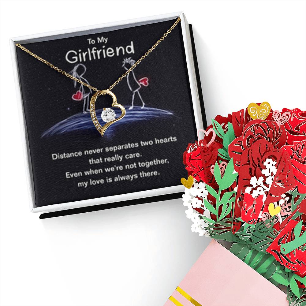 Forever Love Necklace + Sweet Devotion Flower Bouquet Bundle
