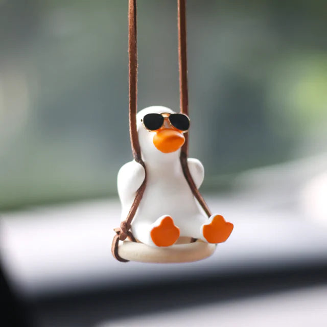 Gypsum Cute Anime Car Accessory Swing Duck Pendant